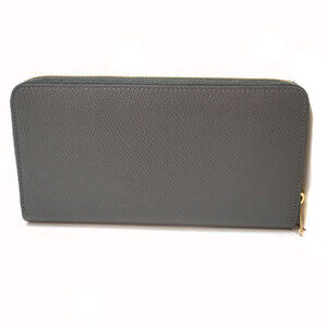 Celine Gray Around Zip Wallet Leather